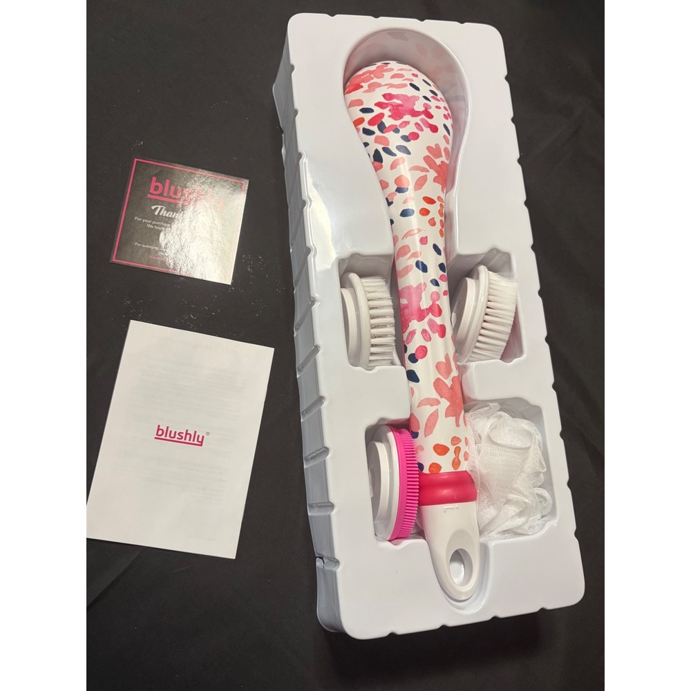 Blushly Electric Facial Floral Cleansing Brush Set w/Attachments Skin Care NEW